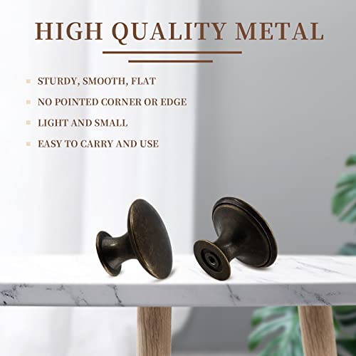 Black Cabinet Knobs 1.18" Diameter, 6 Pcs - color: Antique Bronze, size: 6 Pack