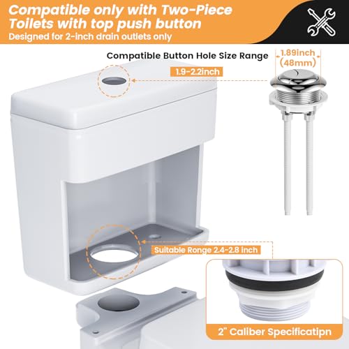 2-Inch Dual Flush Valve Replacement Kit for 2-Piece Toilets, Toilet Repair Kit Inside Tank with Push Button, Gasket & Bolts,Compatible with Glacier Bay, American Standard, and Toto - size: 2 Inch