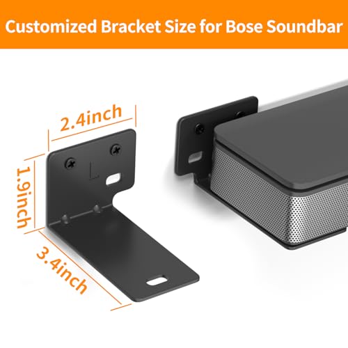 tiebutie Soundbar Wall Mount for Bose WB-300 SoundTouch 300 Sound Bar 300/500/550/600/700/900/950 Smart Ultra Bracket with Hardware Kit, Sound Bar Mount for Bose Soundbar Mounting Bracket Under TV