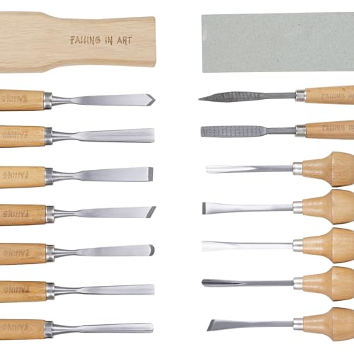 Falling in Art 16 Pcs Professional Wood Carving Knives Chisel Set