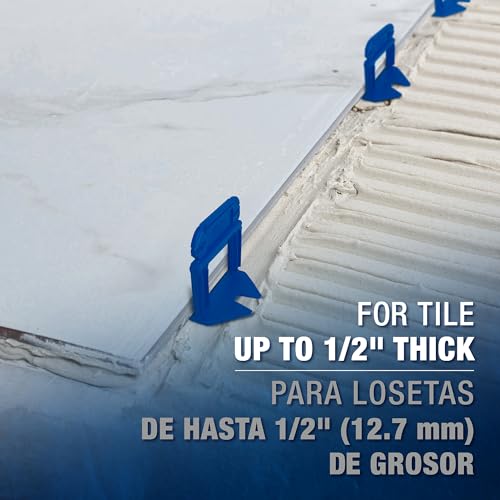 QEP 99774 LASH XL Tile Leveling System Clips for 3/16" Grout, Blue (500-pack)