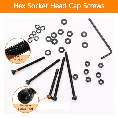 461Pcs M3 Socket Head Screws Metric Screws Bolts Washers Nuts Kit - size: M3 x 30mm, 35mm, 40mm, 45mm, 50mm
