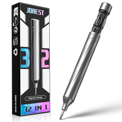 JOREST 32 in 1 Small Precision Screwdriver Set, Tool Gifts for Men Dad Him, Portable Multibit Screwdriver Repair Tool, EDC Pen Screwdriver for Glasses, Watches, MacBook, Laptop, PS5, Xbox, Electronics - style: Space Gray