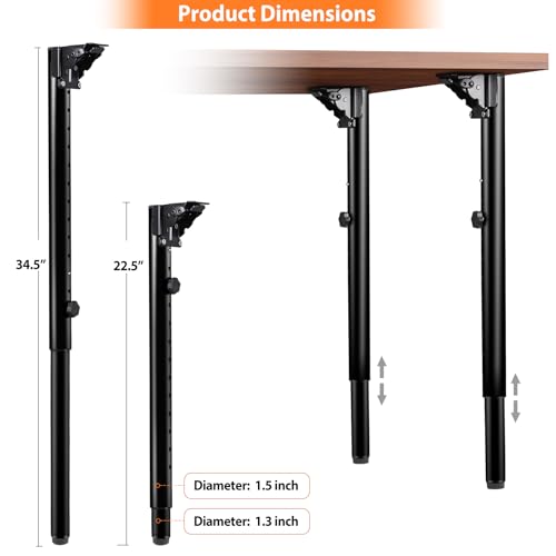 Folding Adjustable Table Legs 2 PCS for Outdoor Camper, RV - size: Adjustable Height - 22.5”- 34.5”