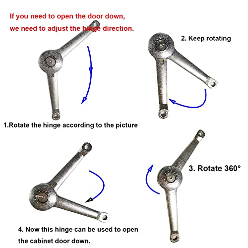 Qrity 2 PCS Adjustable Lift Up Stay Support Hinge - Bidirectional Operation - Support Up to 20KG - Opening Angle 75/90/110 - size: 2 PCS(New Version)