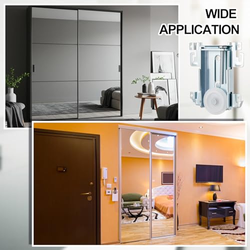 Therwen 4 Pcs 1-7/16 Inch Sliding Mirror Closet Door Roller Replacement