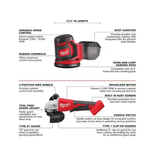 Milwaukee M18 18V Cordless Power Tool Combo Kit, 8-Tool Set, 3 Batteries, 2 Tool Bags, Charger Included