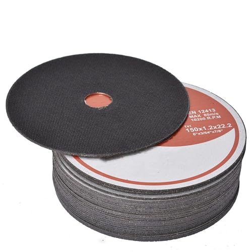 25 Pcs Ultra Thin Cutting Wheel Disc 6 x 0.045 x 7/8 Inch Metal Stainless Steel Cut Off Wheels for Angle Grinder, General Purpose Metal Cutting - style: 25pcs 6"x0.045"x7/8"