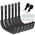 6 Pack Heavy Duty Garage Storage Ladders Hooks, 10 Inch Wall Mount Storage Garage Hangers for Bikes, Garden Tools, Chair, Hose - size: 9inch x 10inch