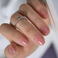 CurvLife Extra Short Oval Press On Nails, Nude Peach Pink, Soft Gel - color: A1 -honey peach