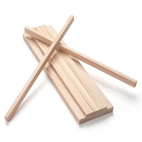 Wood Strips Slats Wooden Sticks for Crafts 3/8" × 3/4" × 15", 15 PCS Thin Wood Planks Trim Lumber Support Flat Boards Pieces Square Wooden Dowel Rods for Crafting, Woodworking, Model Making - size: 3/8x3/4x15 in - 15 PCS