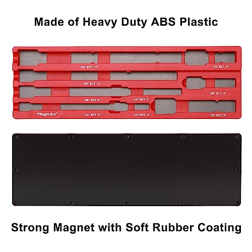 Mayouko Magnetic ABS Socket Extension Organizer, Socket Extension Bar Holder, Fit for 1/4",3/8",1/2“Drive Extensions, Extensions not Included - size: Only organizer