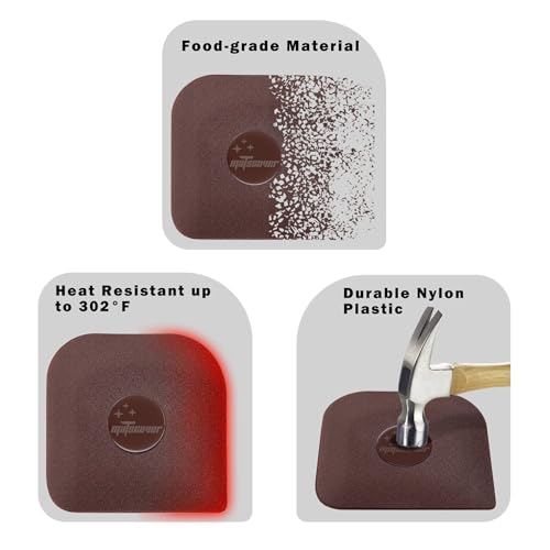 Pan Scraper, 5 Pcs Pot & Dish Scraper Plastic, Sturdy Scraper Kitchen Tool - color: Brown, size: 5 Pcs
