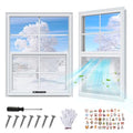 2 Pack 18 x 23 Shed Windows with White Frame, Flush Mount Small Window with PC Screen for Shed for Shed, Chicken Coop, Household, Playhouse, Garage