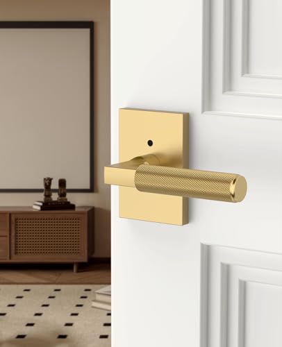 Asidrama 6 Pack Champagne Bronze Privacy Interior Door Handles - color: Champagne Bronze