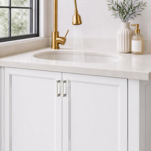Ravinte Brushed Nickel Kitchen Cabinet Solid Handles,3 Inch,5 Pack - color: Brushed Nickel, size: 3 Inches Hole Center
