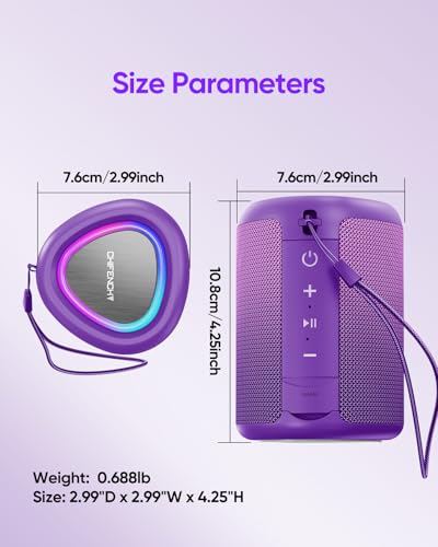 Portable Bluetooth Speaker Beach Essentials: IPX5 Waterproof for Outdoor - color: Gradient Purple
