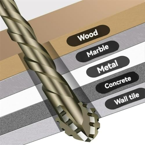 Four Blade Serrated Eccentric Drill Bits Eccentric Drill Bit Set Precision Ground for Metal/Wood/Plastic - Efficient Chip Removal & Heat Resistance, Long-Lasting Drill Bits Kit(4/5/6/8/10/12mm)