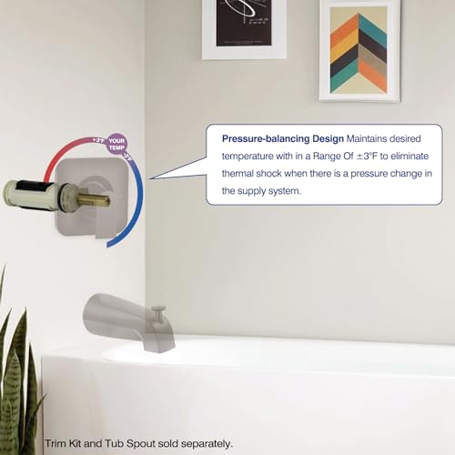 1222/1222B Cartridge Pressure Balancing with 104421 Removal Tool Replacement, Compatible with Moen Posi Temp Single Handle Tub/Shower Faucets Plumbing Repair Kit,Brass - style: 2