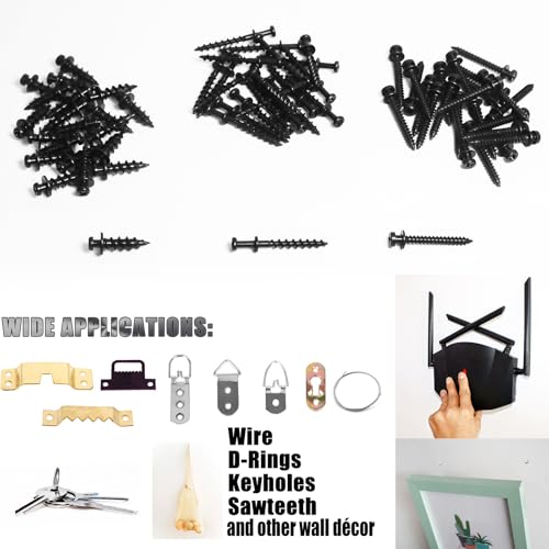 laffeya Bear Claw Picture Hangers, Multi-Purpose Double-Headed Screws - style: Black Three Size