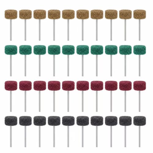 40-Piece Abrasive Conditioning Polishing Buffing Wheel Set, 1 Inch with 1/8 Inch Shank, for Rotary Tools
