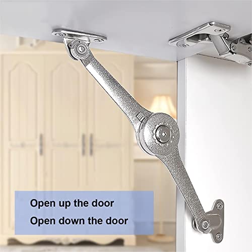 Qrity 2 PCS Adjustable Lift Up Stay Support Hinge - Bidirectional Operation - Support Up to 20KG - Opening Angle 75/90/110 - size: 2 PCS(New Version)