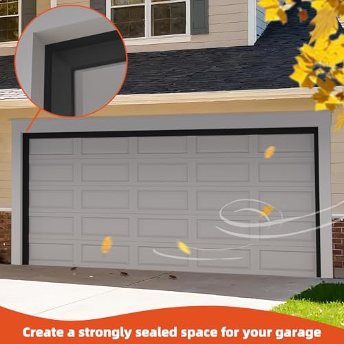 Elvone Garage Door Seal Top and Sides with Nails, 36 FT, Black - color: Black, size: 36ft