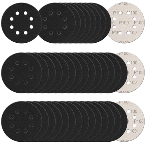 100Pcs 5 Inch Sanding Discs Hook & Loop 8-Hole Wet Dry Sandpaper 100 Grit - style: 100Pcs 100 Grit