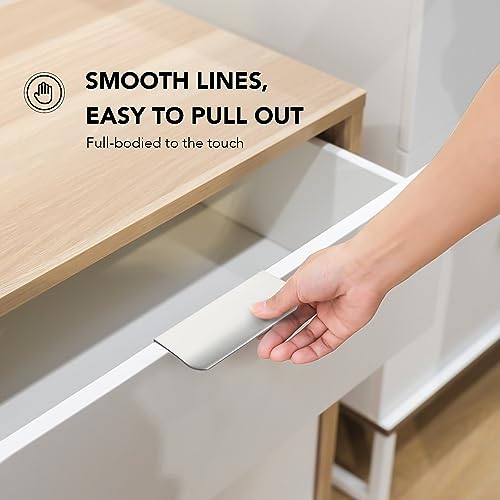 Ravinte Silver Finger Edge Pulls Drawer Edge Pulls 102mm/4 inch 6 Pack - size: 3" Hole Center,4" Overall Length