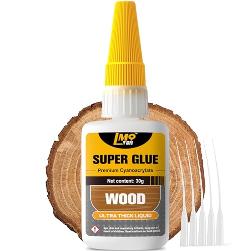 Wood Super Glue Liquid, Clear Instant CA Glue for Wood Furniture Heavy Duty - size: 1oz-thick