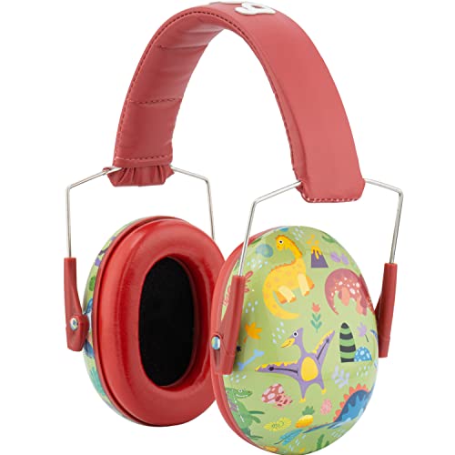 Snug Kids Earmuffs – Noise Reduction for Toddlers & Children – Adjustable, Lightweight, Foldable, Soft & Comfortable - color: Dinosaurs