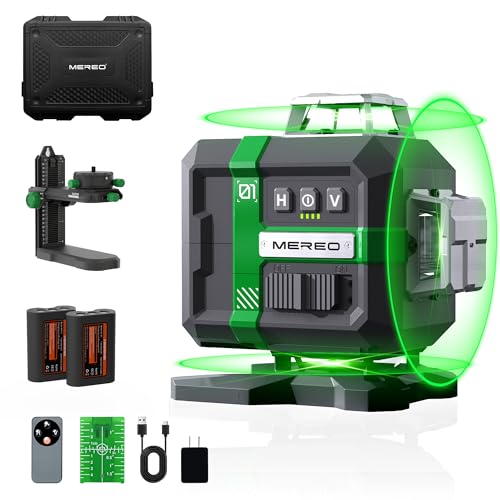 MEREO Laser Level 360 Self Leveling, 4D High Accuracy Green Laser 16 Line
