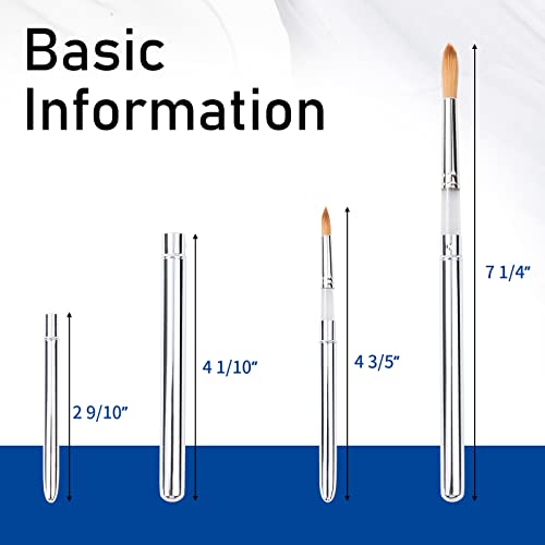 Falling in Art 2 Pcs Round Travel Paint Brush Set - size: 2 Pcs Round Kolinsky Hair