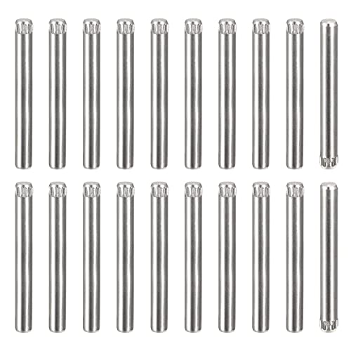 uxcell 4x35mm 304 Stainless Steel Dowel Pins, 50Pcs Knurled Head Flat Chamfered End Dowel Pin, Wood Bunk Bed Shelf Pegs Support Shelves Fasten Elements - size: 4x35mm