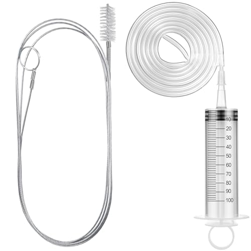 Gisafai 3 Pcs 59'' Refrigerator Cleaning Kit with 100 ml Syringe - size: 59'' Ice Water Tube