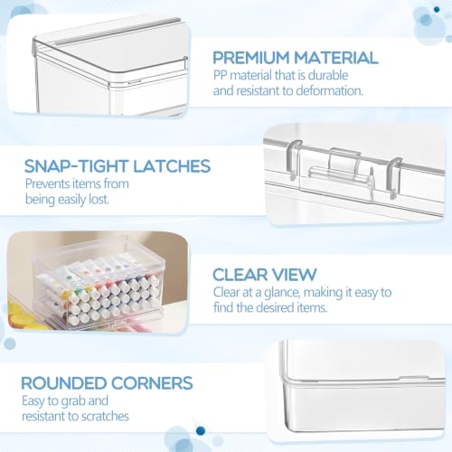 Jetec 6 Pieces Small Clear Plastic Storage Box, 4.3 x 3 x 2.2 Inch - size: 4.3 x 3 x 2.2 Inch