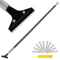 Heavy-Duty Floor Scraper, 4-Inch Razor Blade Scraper Tool, 51-Inch Long Handle, Includes 10 Extra Metal Blades, Paint Scraper for Cleaning Wall, Glass, Adhesives, Chewing Gum, Ceiling - size: 51in