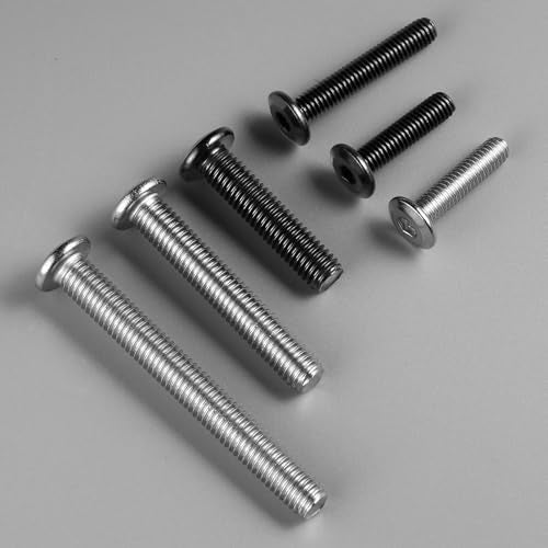 20Pcs 1/4-20 Bolt, 1/4-20 x 2 Flat Head Hex Socket Cap Screws, 304 Stainless Steel 18-8 Furniture Bolts, Black Zinc Finish, Full Thread (with Hex Spanner) - size: 1/4x2