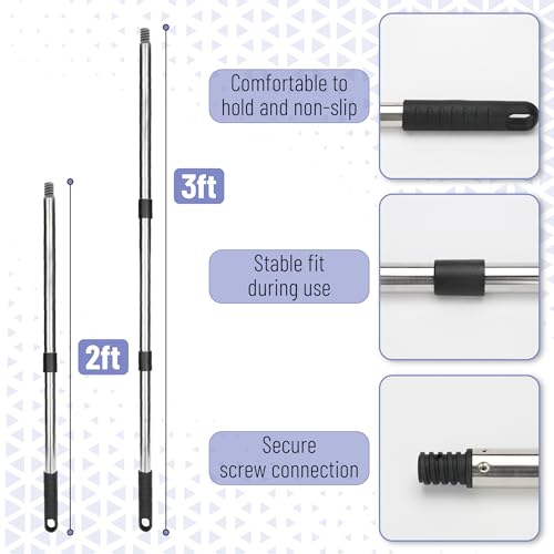Bates- Paint Roller Kit with Extension Pole, 10 pcs, 9" & 4" Roller Frames