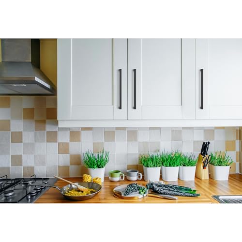 Ravinte Matte Black Square & Solid Cabinet Handles,7-1/2 Inch,30 Pack | Zinc Alloy, Flat Black Finish, Screws Included,Drawer Pulls, Cabinet Hardware for Kitchen & Drawer - size: 7-1/2 Inch Hole Center