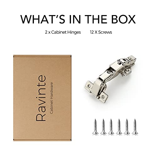 Ravinte Kitchen Cabinet Hinges,165 Degree Door Hinges, 1 Pairs 2 Pack - size: 165 Degree