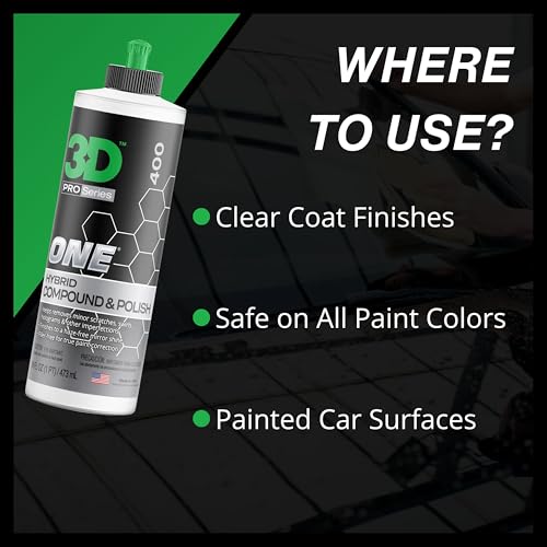 3D One Car Scratch & Swirl Remover Hybrid Rubbing Compound & Polish Buffing Compound for True Paint Correction 8oz Made in USA (Pack of 2) - size: 8 oz. (Pack of 2)