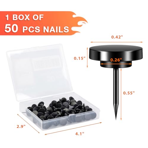 50 PCS Flat Push Pins for Cork Board, Black Metal Thumb Tacks for Wall Picture Photo Hanging, Board Posters Bulletin Maps, Office Home Decorative - style: FLAT BLACK