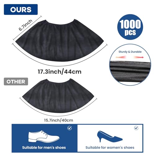 1000 Pack Disposable Shoe Covers, X-Large Non Slip Shoe Booties for Indoors, Non-Woven Boot Covers for Home Guests, Cleaning Crews, Contractors, Real Estate, Open House Floor Protection(500 Pairs)