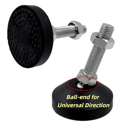 M12 Leveling Feet 880 Lb Capacity, 3.2-Inch Height, 2.28-Inch Base, 4Pcs - color: Black, size: D60xM12xH50mm