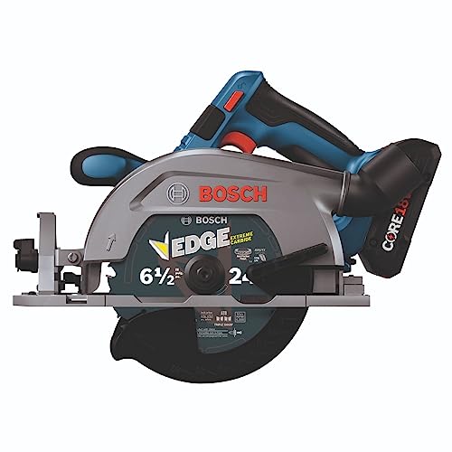 BOSCH GKS18V-22LB25 18V Brushless Blade-Left 6-1/2 In. Circular Saw Kit with (2) CORE18V 4 Ah Advanced Power Batteries - style: Blade-Left w/ Battery Kit