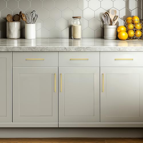 JOY DECOR Gold Cabinet Handles Square Cabinet Pulls, 8-3/4 Inch CC, 10 Pack - size: 8-3/4 Inch Hole Center