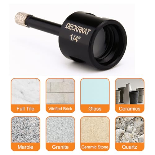 1/4" Dry Diamond Drill Bit Set of 2 Packs, 6mm Tile Hole Saw Drill Bits for Granite Marble Ceramic Glass Porcelain Tiles Stones and Flower-Pots, Core Drill Bits with 5/8-11 Thread for Angle Grinders - size: 1/4"6mm)