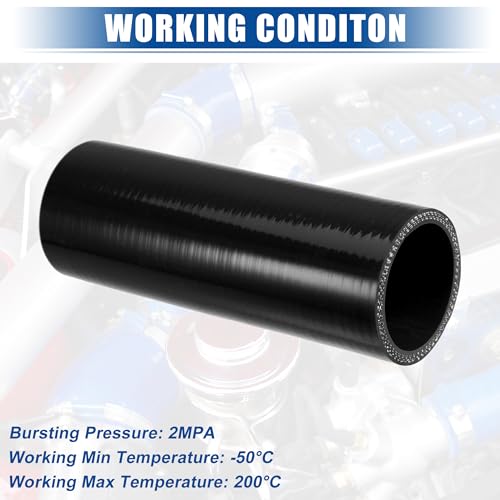 uxcell 4-Ply 1.75" ID 6" Length Reinforced Silicone Reducer Hose - size: 1.75" ID