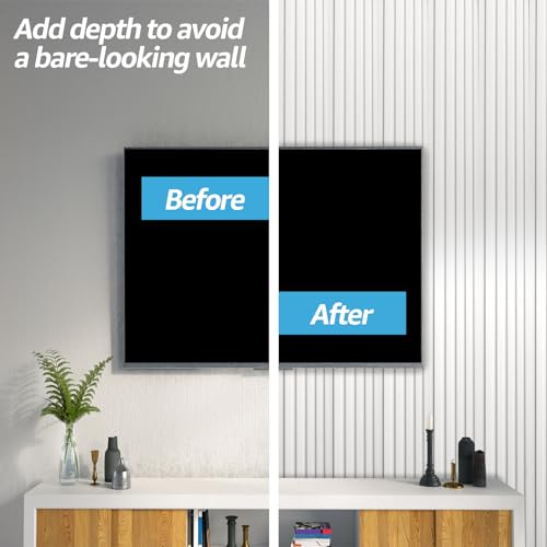 Art3d 48 x 6 in WPC Wood Slat Wall Panels, 3D Wall Accents, 16-Pack, White | Real Wood Grain, Durable, Water Resistant, Wear-Resistant, No Emission, Eco-Friendly, Easy to Care, for Living Room, Bedroom - color: White, size: 48" * 6"